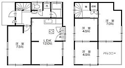 大金平4丁目貸家 2階4LDKの間取り