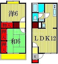 メゾネットベル 2階2LDKの間取り
