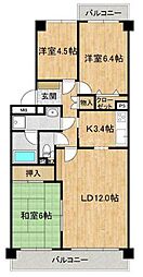 初石パーク・ホームズB棟 5階3LDKの間取り