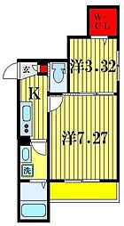 チルアウト八潮 2階2Kの間取り