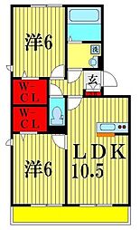 エミナンス3 2LDKの間取図画像