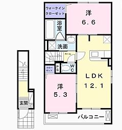 コリーナデュオ 2LDKの間取図画像