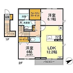 せざんぬ 2LDKの間取図画像