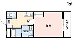 シクレッツァカーサKT 1Kの間取図画像