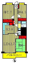 フォレスト早稲田 3LDKの間取図画像