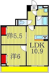 スカイタウンR 2LDKの間取図画像