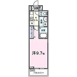 ヒカルサ三郷中央 1Kの間取図画像