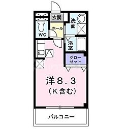 ベラ・ヴィスタ ワンルームの間取図画像