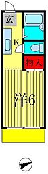サンコーポA 1Kの間取図画像