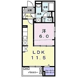 オリエンス 1LDKの間取図画像