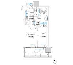 パークシティ柏の葉キャンパスザ・ゲートタワーウエスト 1DKの間取図画像