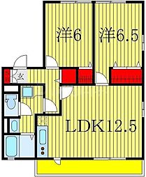 カーサクラ 2LDKの間取図画像