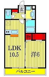 エクセル 1LDKの間取図画像