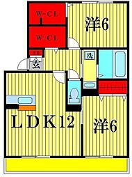 イリアンソス1 2LDKの間取図画像