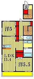 レオーノ 2LDKの間取図画像