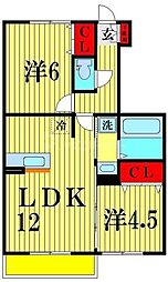 グレイスコート 2LDKの間取図画像
