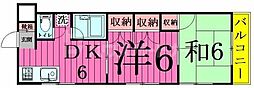 RIBEIRA1 2DKの間取図画像