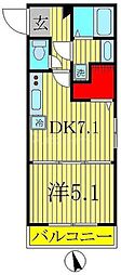 アルチェコート 1DKの間取図画像