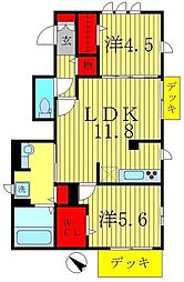 リベラーレ 2LDKの間取図画像