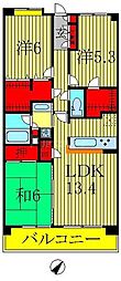 ネバーランド北小金サンフォート 3LDKの間取図画像