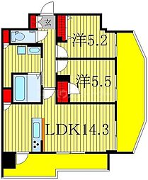 BrilliantViewCentralPark 2LDKの間取図画像
