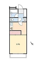 グランドルーシス 1Kの間取図画像