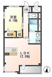 柏市豊四季マンション 1LDKの間取図画像