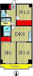 メゾン・ド・ベール早稲田 3DKの間取図画像