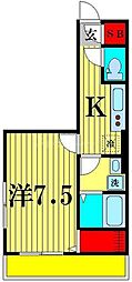 レジデンス松戸小根本 1Kの間取図画像