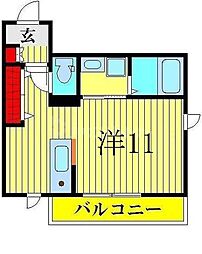 ドリーミオM ワンルームの間取図画像