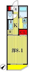 メグリオ新松戸 1Kの間取図画像