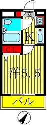 ジョイフル南流山 1Kの間取図画像
