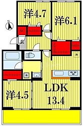 ヴィレオ 3LDKの間取図画像