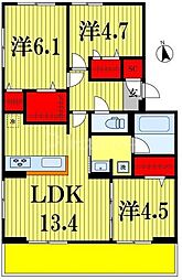 ヴィレオ 3LDKの間取図画像
