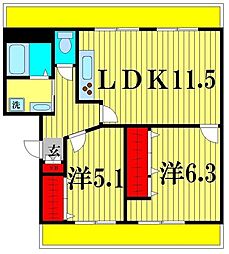 YKビレッジ 2LDKの間取図画像
