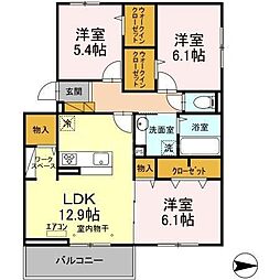 ハイピクチャーC 3LDKの間取図画像