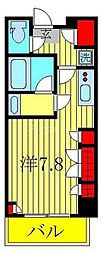 パークアクシス柏の葉 ワンルームの間取図画像