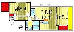 グラーティア 2LDKの間取図画像