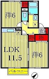 リッシェル2 2LDKの間取図画像