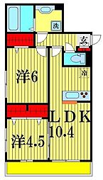 レガーメ 2LDKの間取図画像