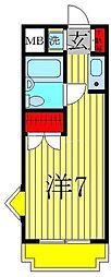 サンウイング南柏 ワンルームの間取図画像