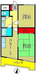 紀伊国屋マンション 2DKの間取図画像