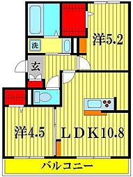 シエルドール 2LDKの間取図画像