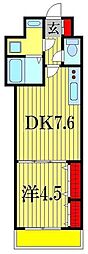 クレスト・ソナ 1DKの間取図画像