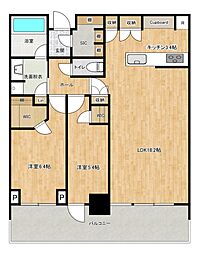 区分　パークタワー勝どきミッド 000 2LDKの間取り
