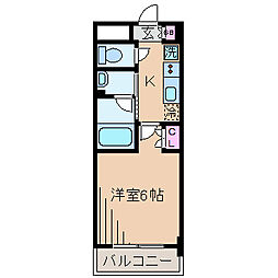 JR横須賀線 武蔵小杉駅 徒歩6分の賃貸マンション 3階1Kの間取り