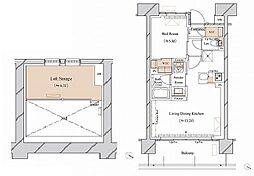 ブランシエスタ新丸子リバーフロント 1LDKの間取図画像