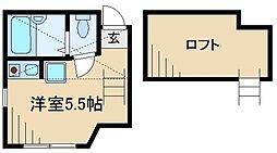 ユナイト日吉テオドリック ワンルームの間取図画像