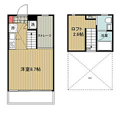 ドゥーエ新丸子 ワンルームの間取図画像