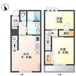 ヘリクリサム 2DKの間取図画像